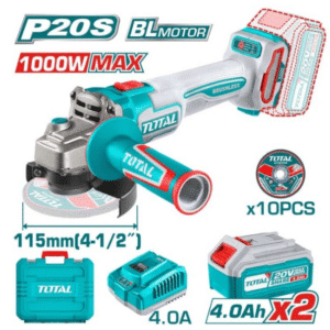 HE/ESMERILADORA ANGULAR TOTAL 41/2 20V 1000W 2BAT4AH, UTAGLI271532