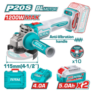 HE/ESMERILADORA ANGULAR TOTAL 41/2 20V 1200W 2BAT5AH, UTAGLI2120252,