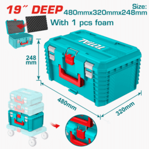 CAJA HERRAMIENTAS TOTAL PLAST 48X32X24.8CM P/CARRE TPBXS103